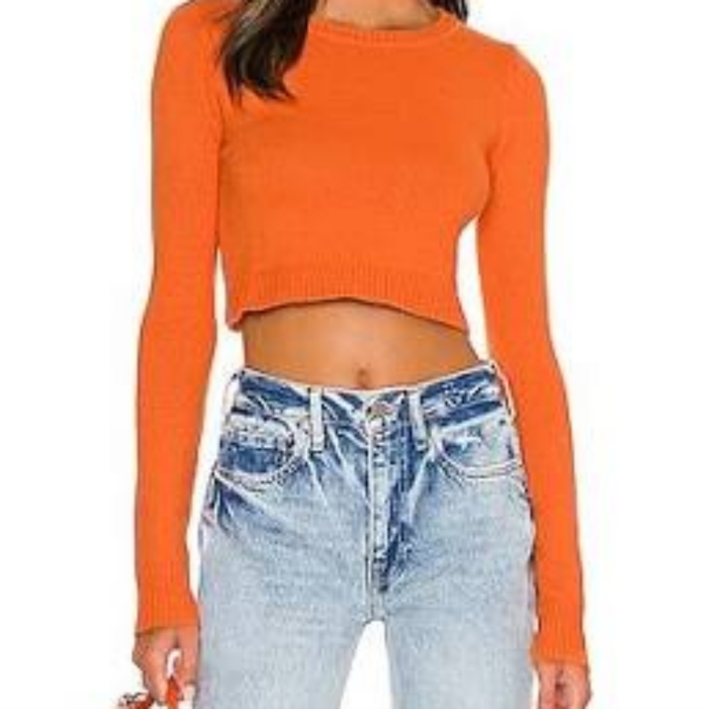 Joostricot / Revolve Orange Cropped Sweater
